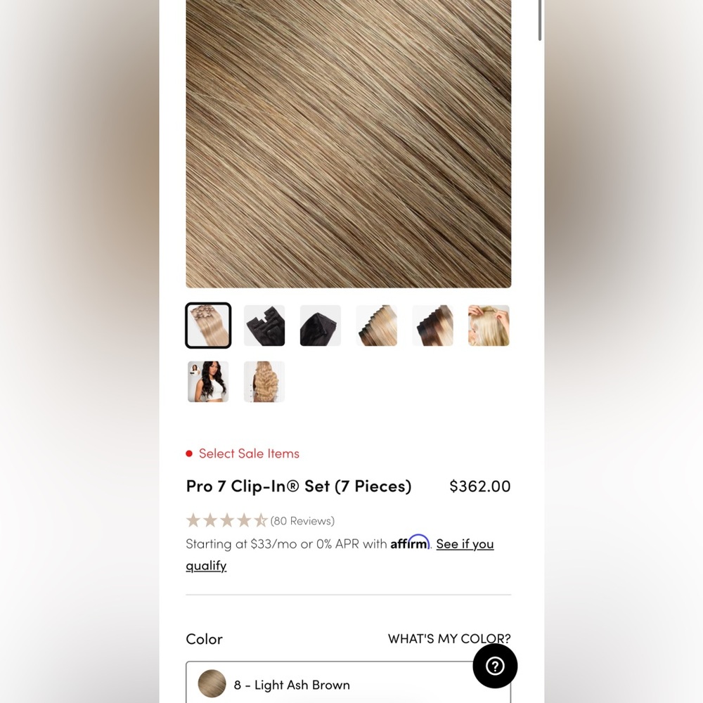 Luxurious 7-Piece Clip-In Hair Extensions - Ash Brown - Picture 3 of 5